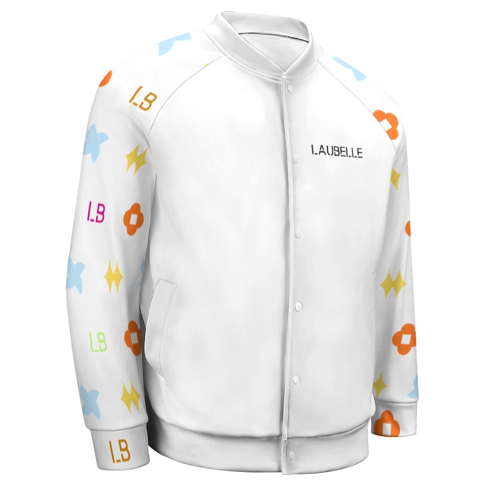 LauBelle Mens Classic Varsity Baseball Jacket Snap Button