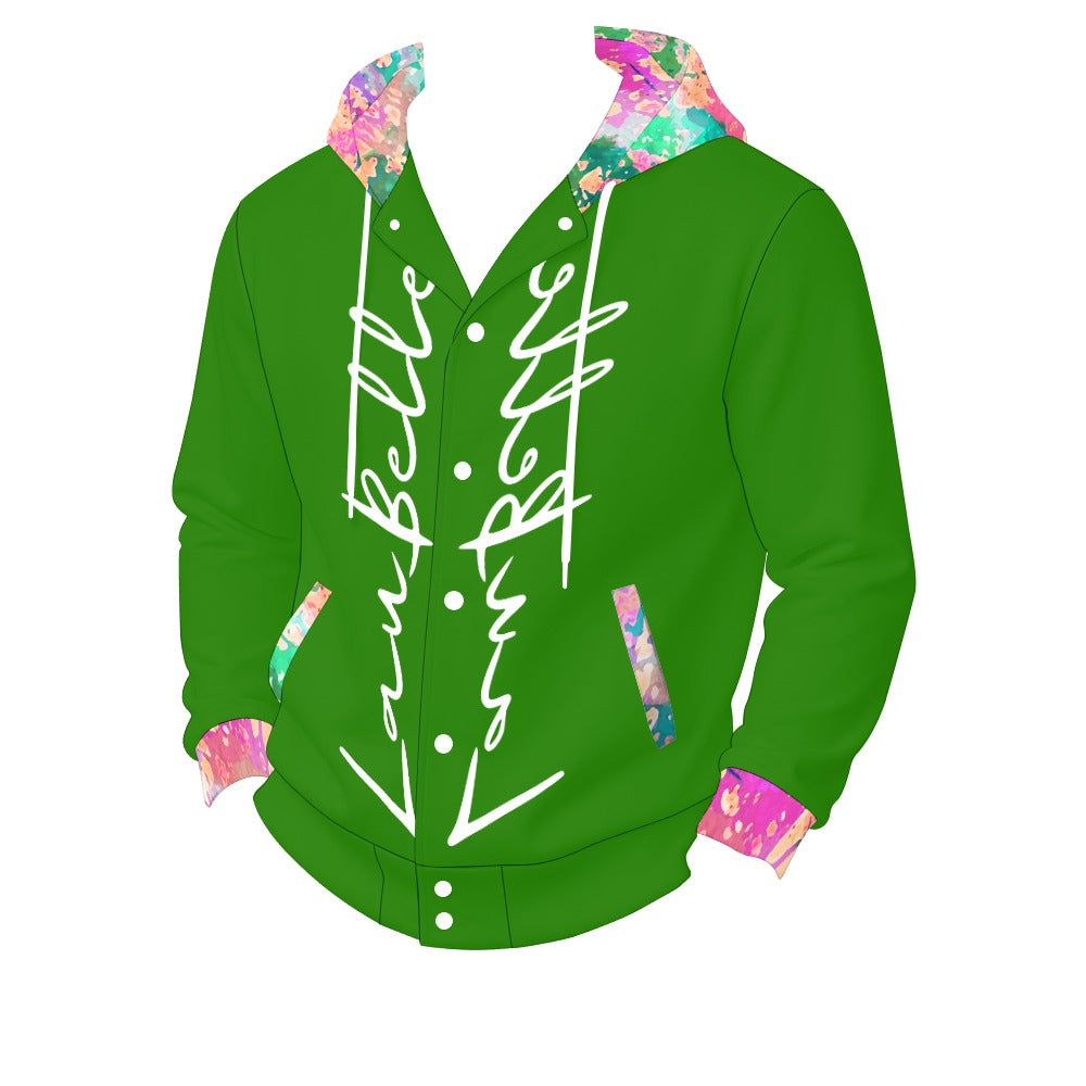 LauBelle Sport Athletic Hooded Baseball Varsity Jacket for her
