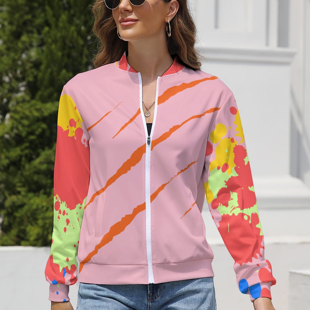 LauBelle Womens Tailored Athletic Zipper Workout Jacket