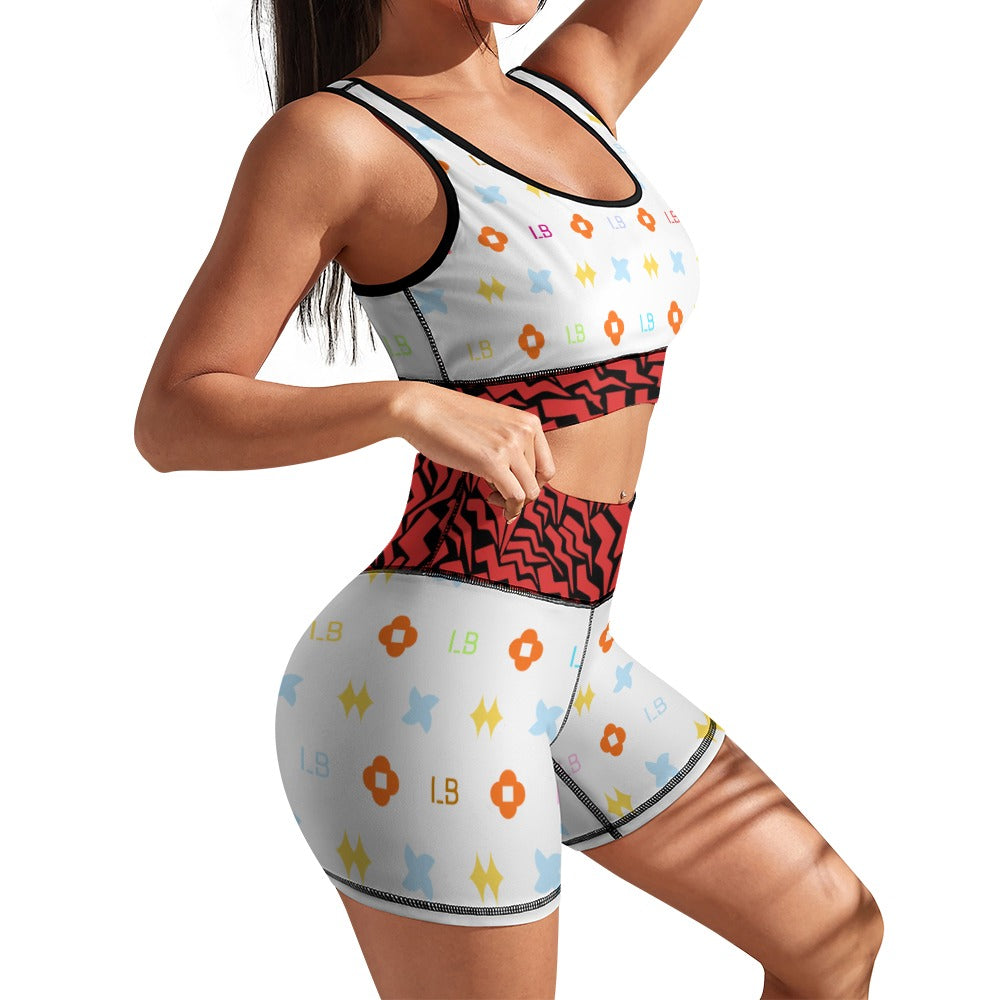 LauBelle Womens Activewear Yoga Shorts & Sports Top Set