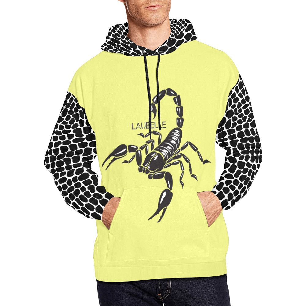 LauBelle Mens All-Over Graphic Print Heavyweight Hoodie