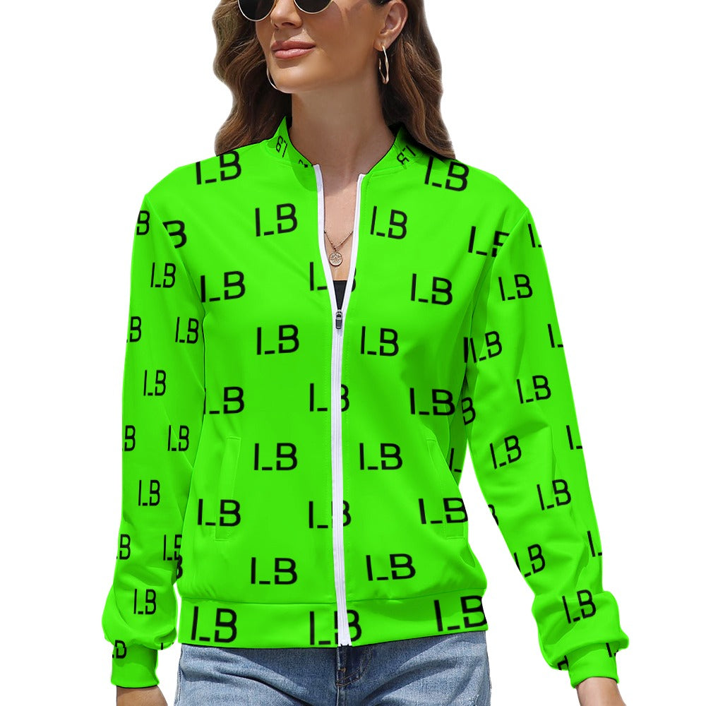 LauBelle Womens Tailored Athletic Zipper Workout Jacket