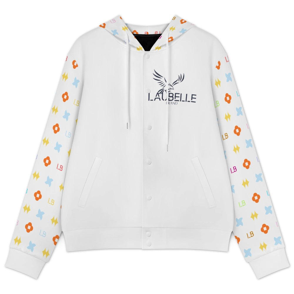 LauBelle Sport Athletic Hooded Baseball Varsity Jacket for her