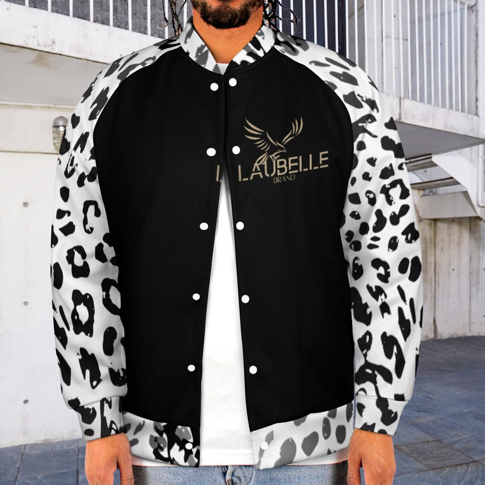 LauBelle Mens Classic Varsity Baseball Jacket Snap Button