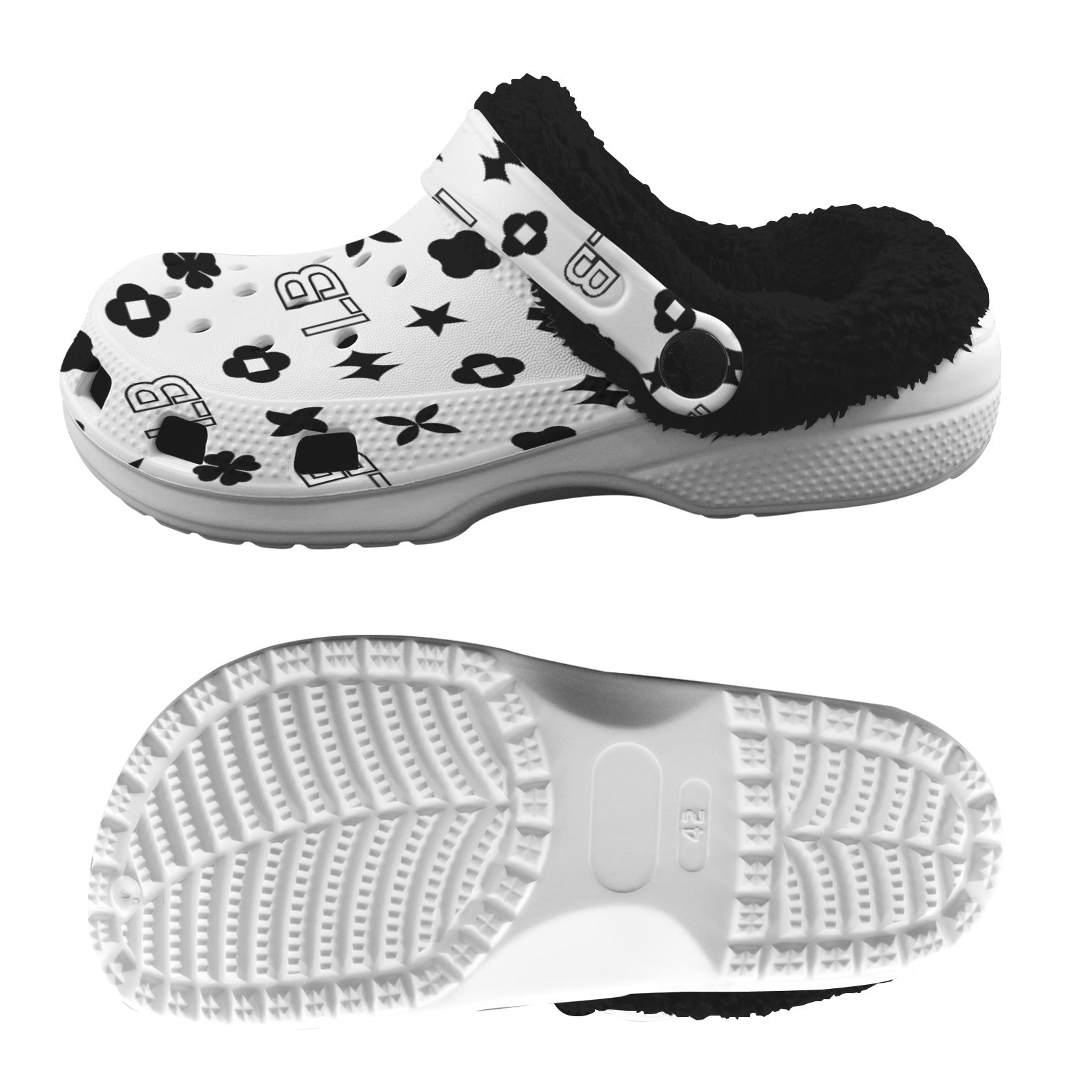 Custom Print Fleece Lined Adults Clogs - LauBelle Brand