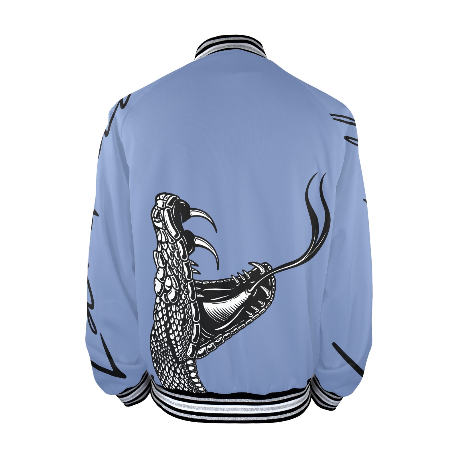 LauBelle Mens Sporty Striped-Trim Metal-Zip Bomber Jacket