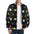 LauBelle Mens Sporty Striped-Trim Metal-Zip Bomber Jacket