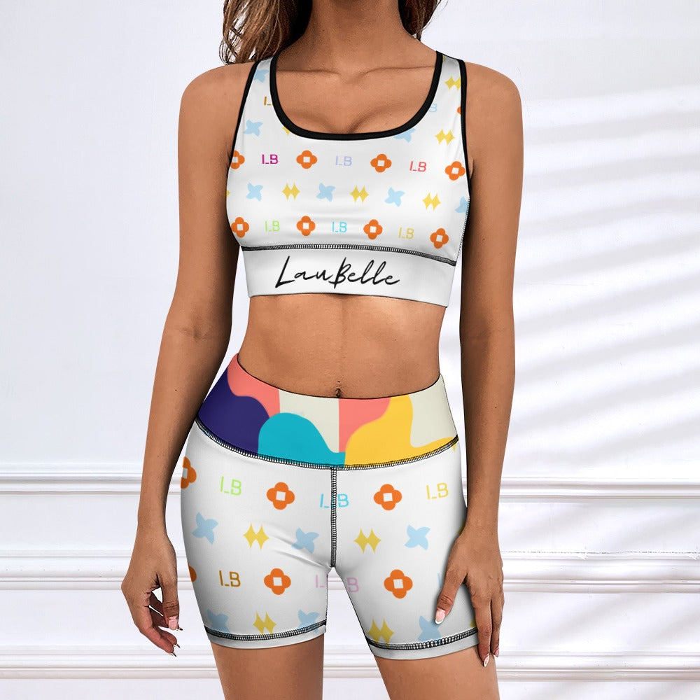 LauBelle Womens Activewear Yoga Shorts & Sports Top Set