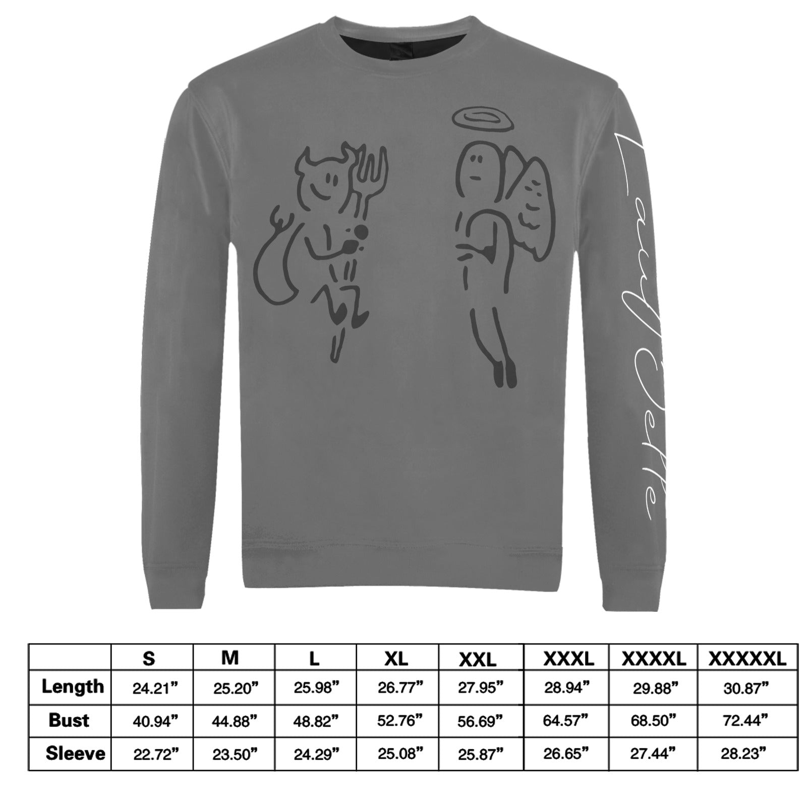 LauBelle Mens Graphic Print Crewneck Sweatshirt