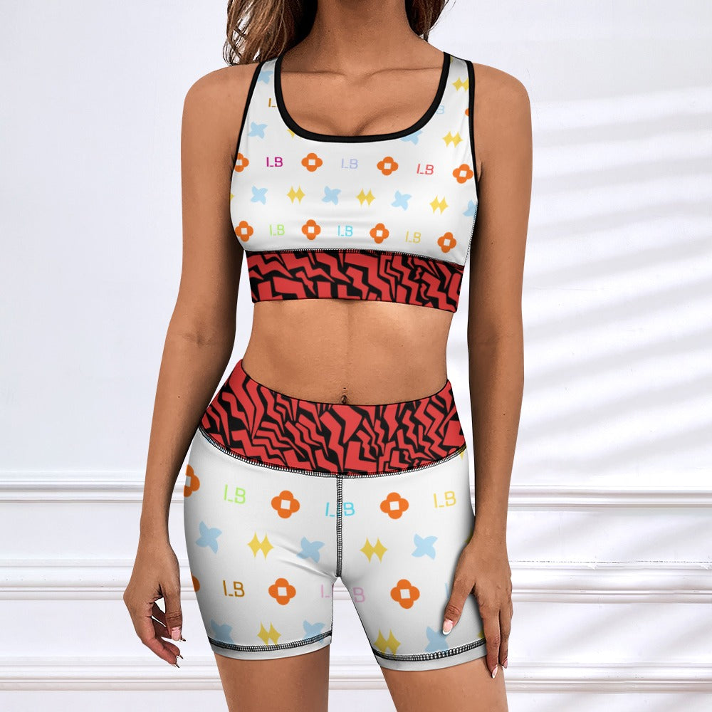 LauBelle Womens Activewear Yoga Shorts & Sports Top Set