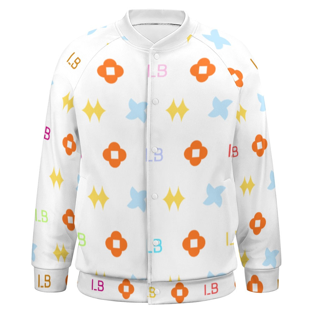 LauBelle Mens Classic Varsity Baseball Jacket Snap Button