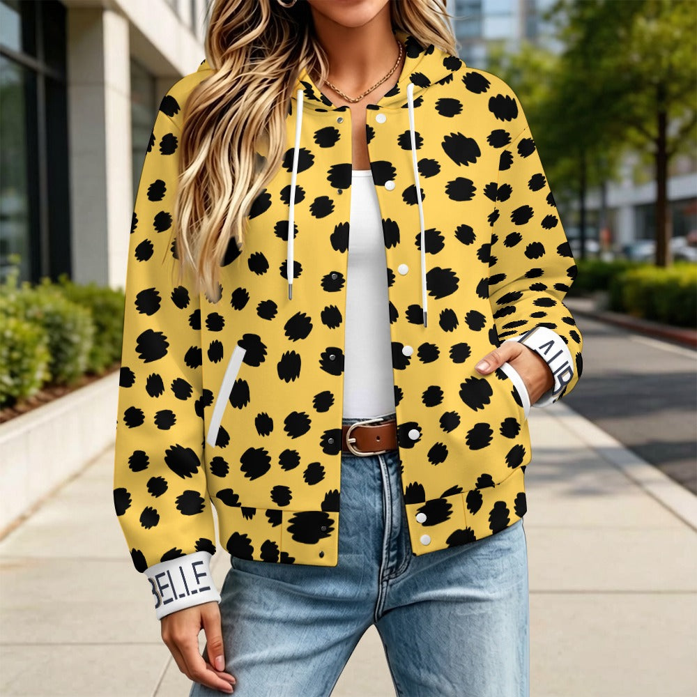 LauBelle Sport Athletic Hooded Baseball Varsity Jacket for her