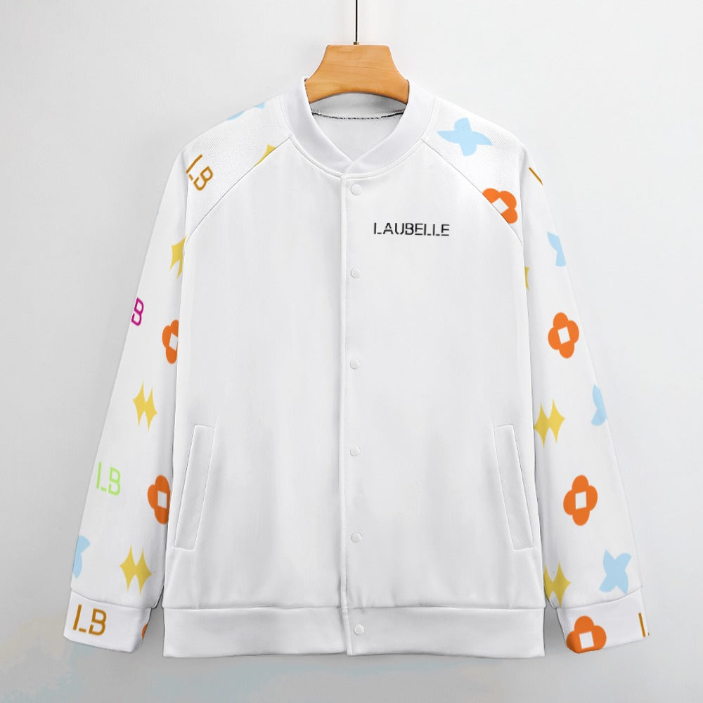 LauBelle Mens Classic Varsity Baseball Jacket Snap Button
