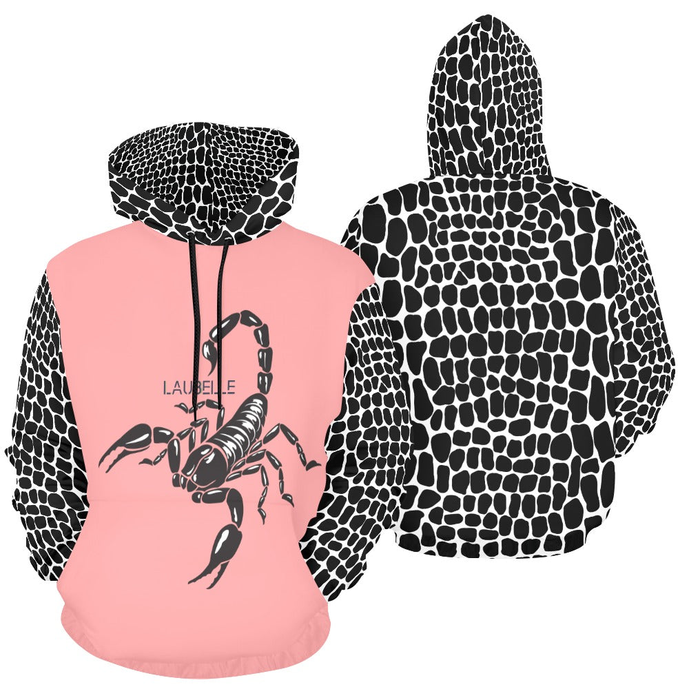 LauBelle Mens All-Over Graphic Print Heavyweight Hoodie