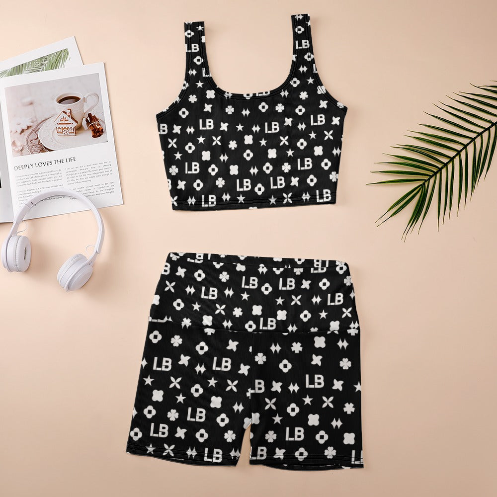 LauBelle - Thread Gym Vest Set - Black and White - LauBelle Brand