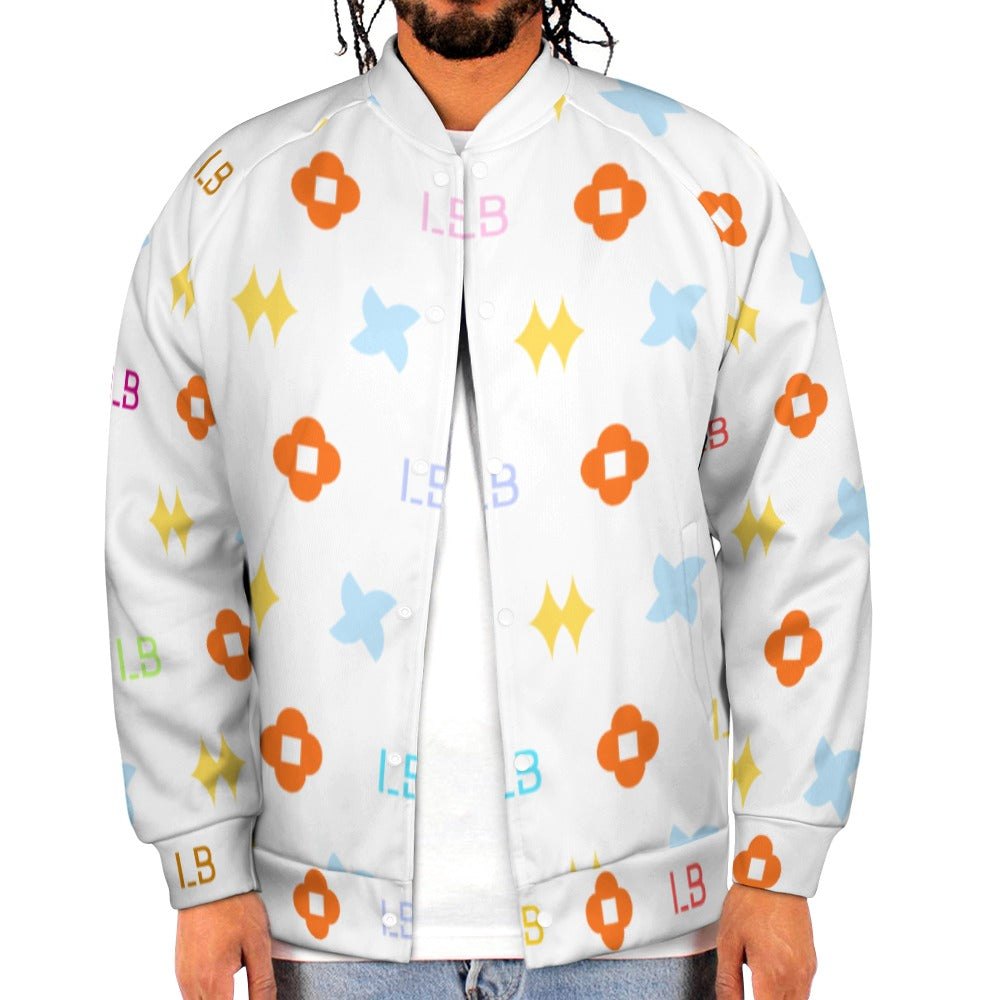 LauBelle Mens Classic Varsity Baseball Jacket Snap Button