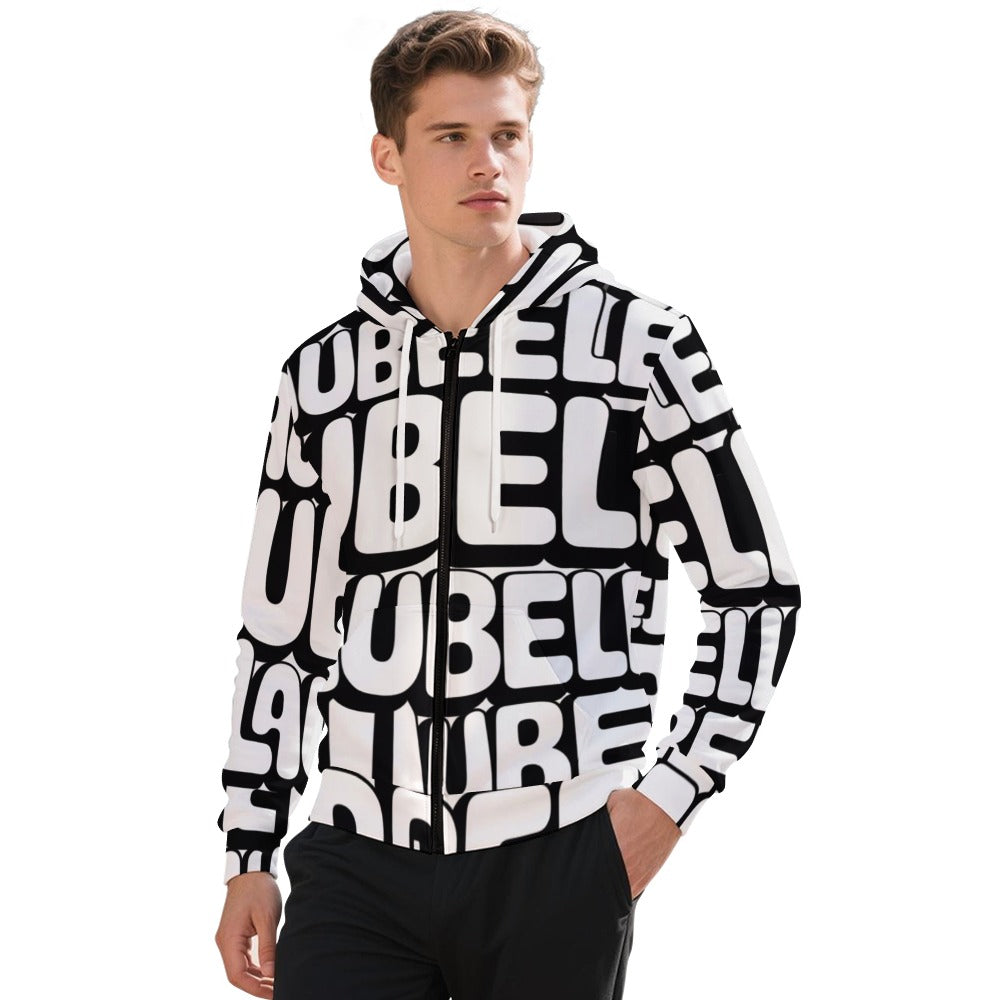 LauBelle Mens Athletic Full-Zip Hoodie with Side Pockets