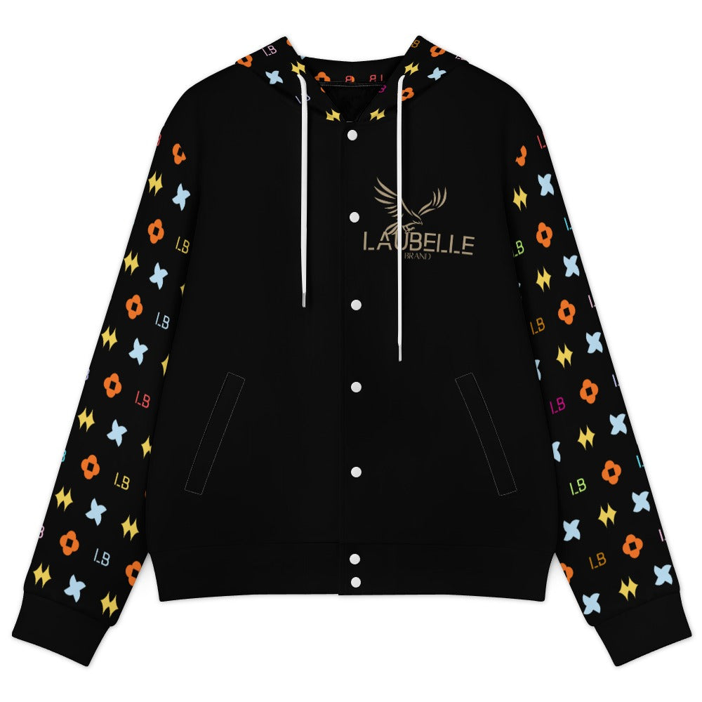 LauBelle Sport Athletic Hooded Baseball Varsity Jacket for her