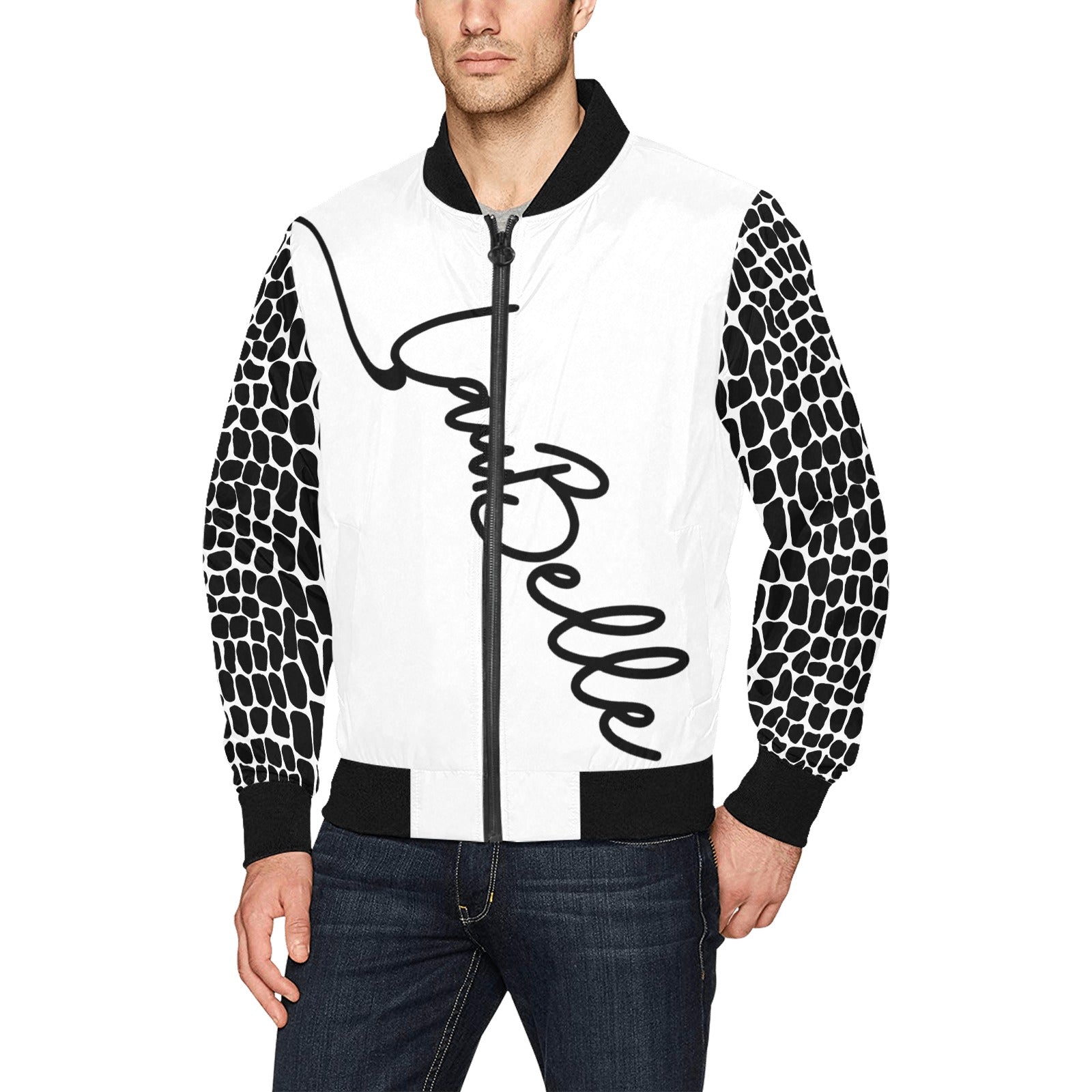 LauBelle Mens Heavyweight Zip-Up Bomber Jacket