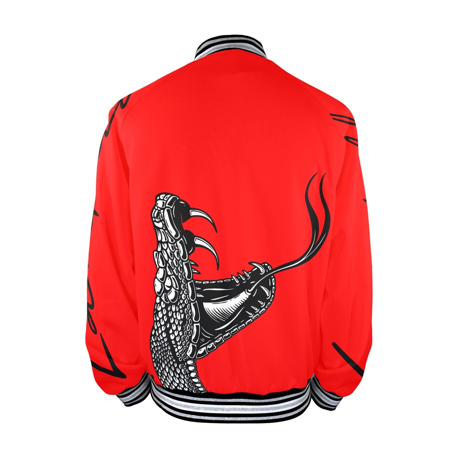 LauBelle Mens Sporty Striped-Trim Metal-Zip Bomber Jacket