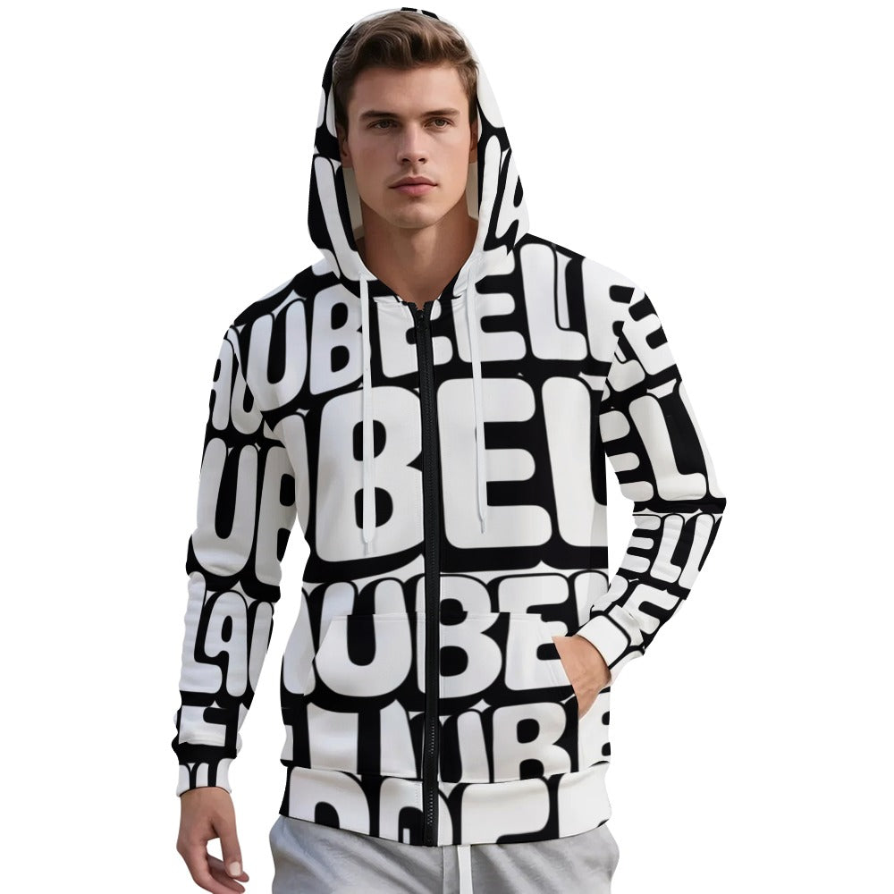 LauBelle Mens Athletic Full-Zip Hoodie with Side Pockets