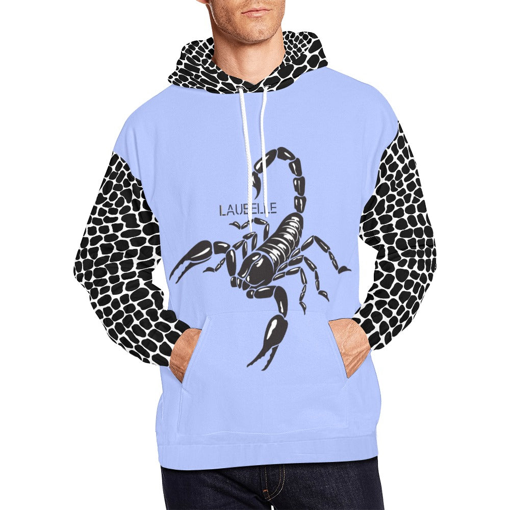 LauBelle Mens All-Over Graphic Print Heavyweight Hoodie