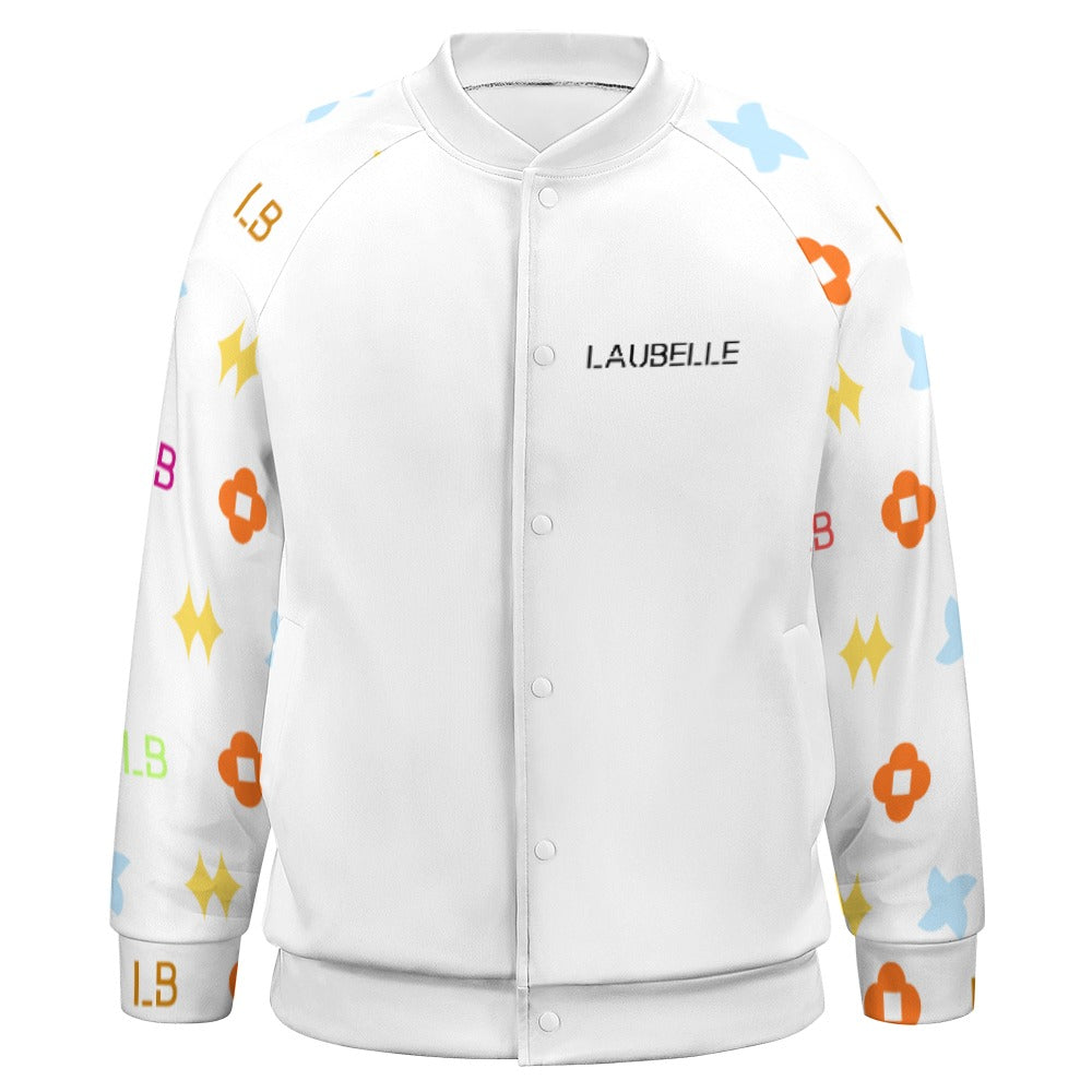 LauBelle Mens Classic Varsity Baseball Jacket Snap Button