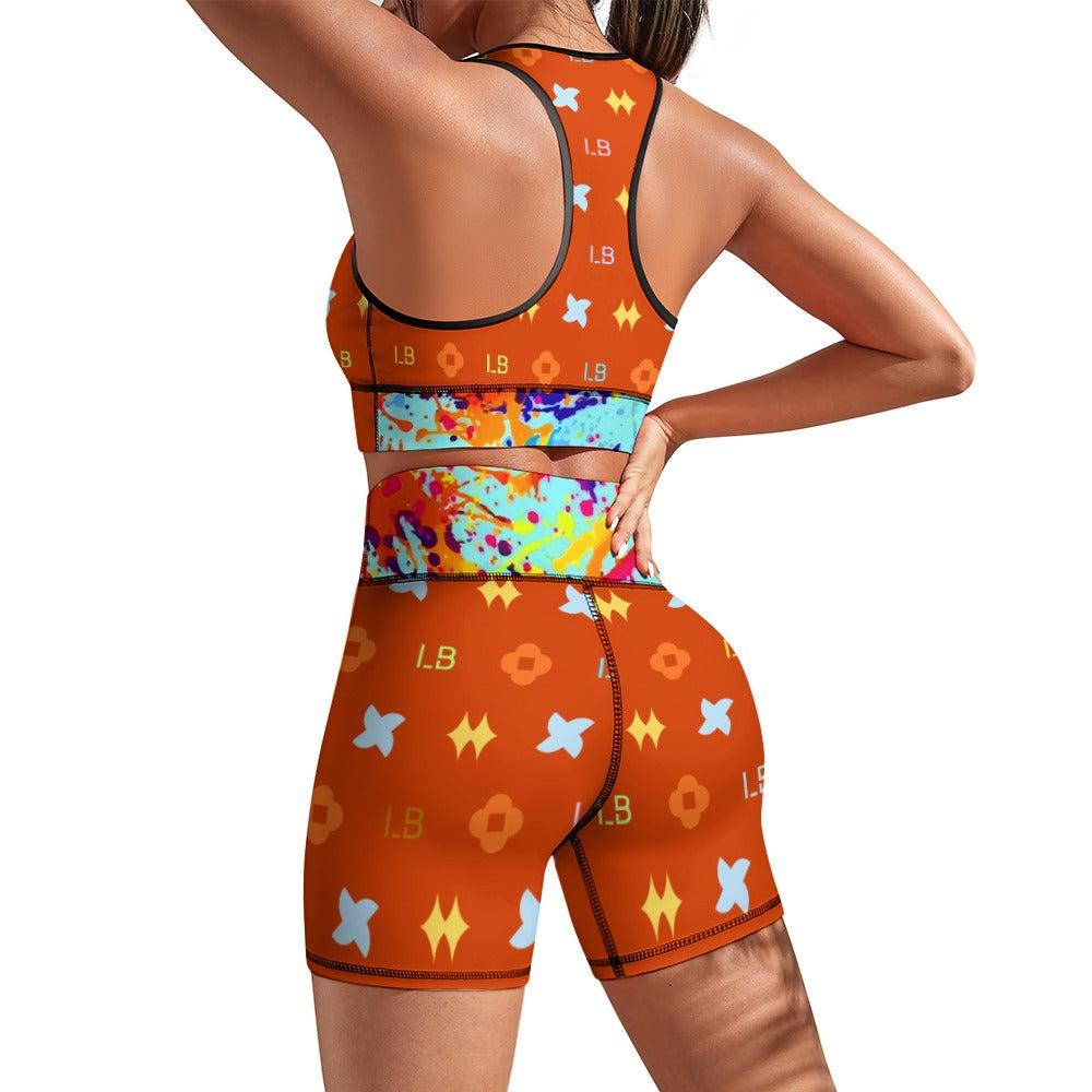 LauBelle Womens Activewear Yoga Shorts & Sports Top Set