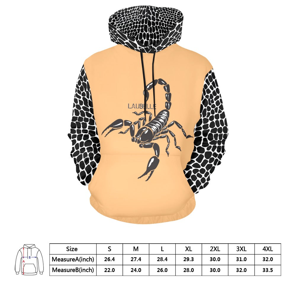 LauBelle Mens All-Over Graphic Print Heavyweight Hoodie
