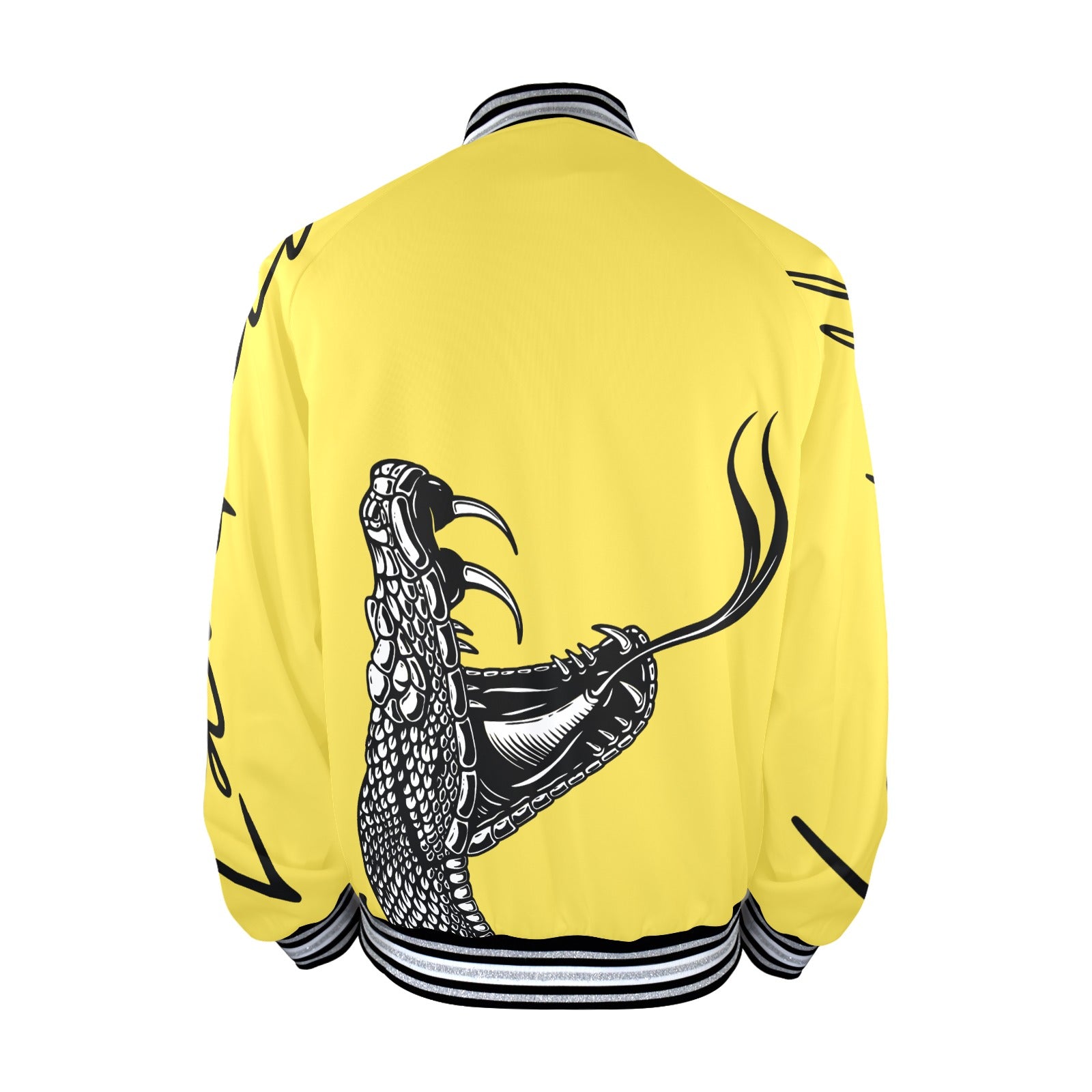 LauBelle Mens Sporty Striped-Trim Metal-Zip Bomber Jacket