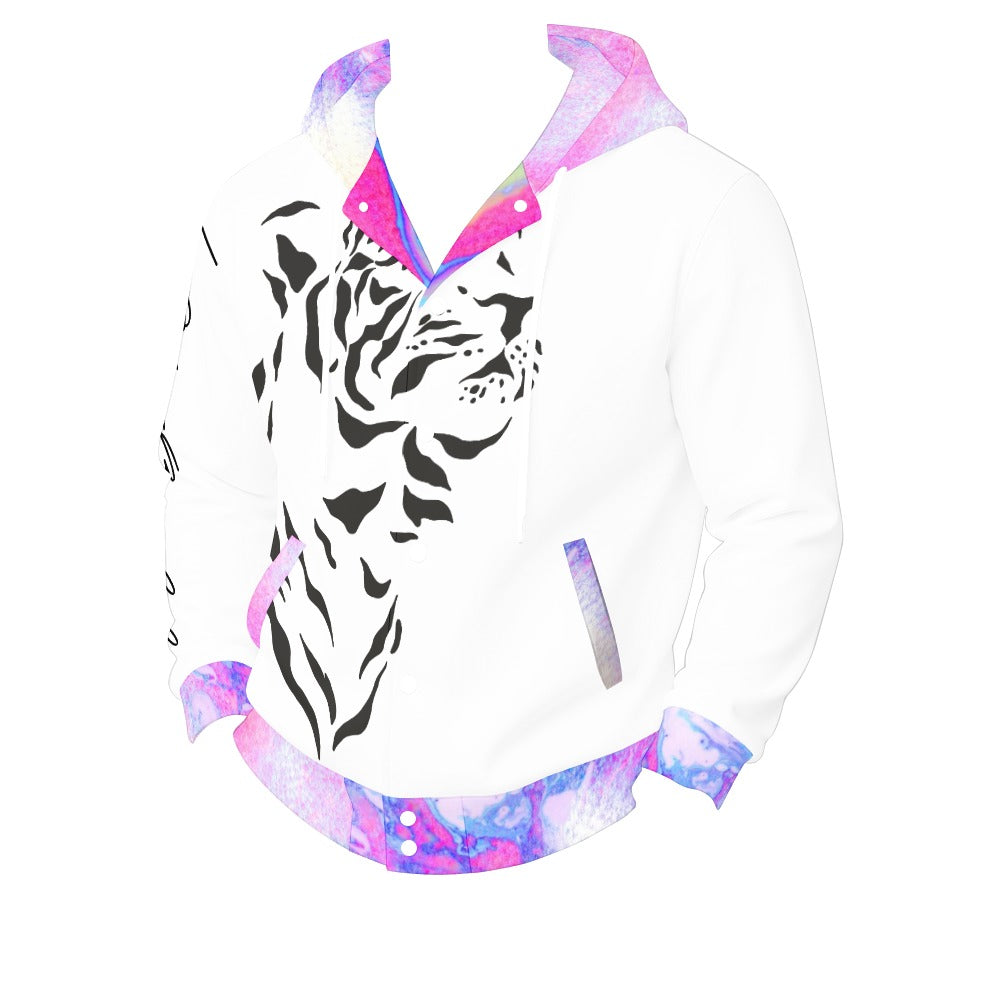 LauBelle Sport Athletic Hooded Baseball Varsity Jacket for her