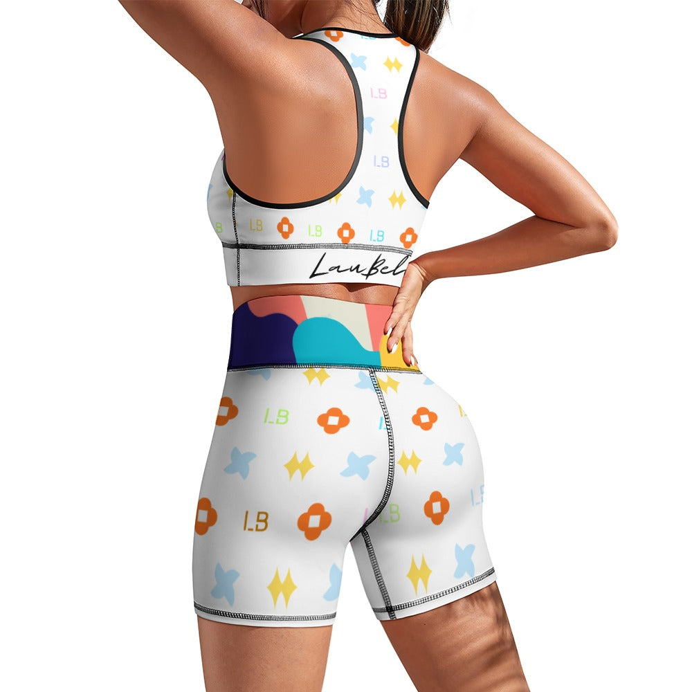 LauBelle Womens Activewear Yoga Shorts & Sports Top Set