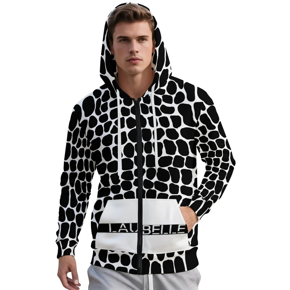 LauBelle Mens Athletic Full-Zip Hoodie with Side Pockets