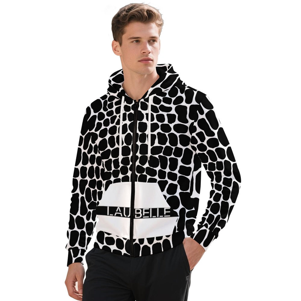 LauBelle Mens Athletic Full-Zip Hoodie with Side Pockets