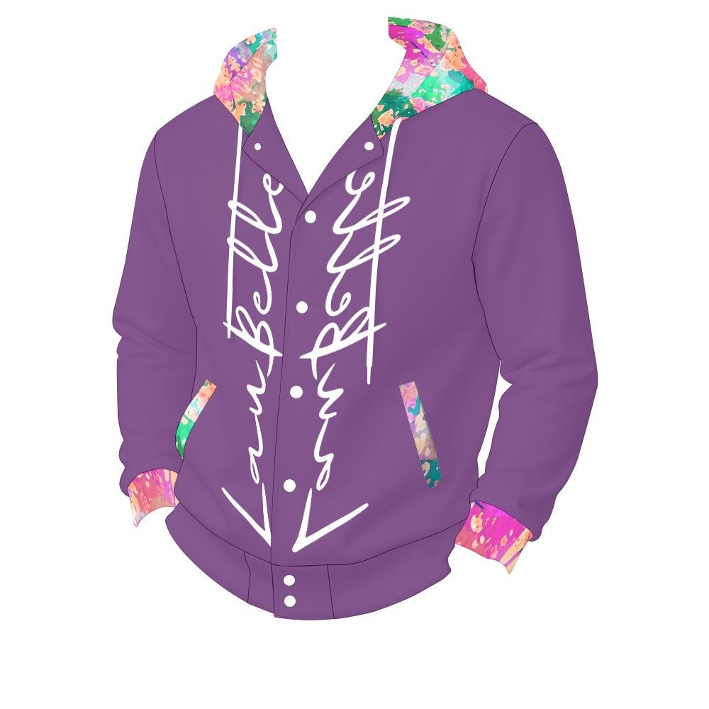 LauBelle Sport Athletic Hooded Baseball Varsity Jacket for her