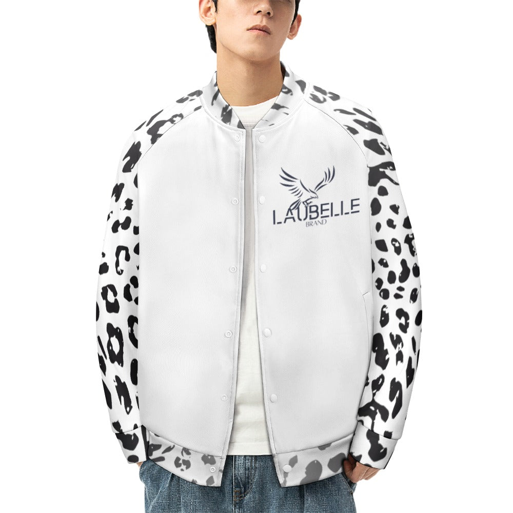 LauBelle Mens Classic Varsity Baseball Jacket Snap Button