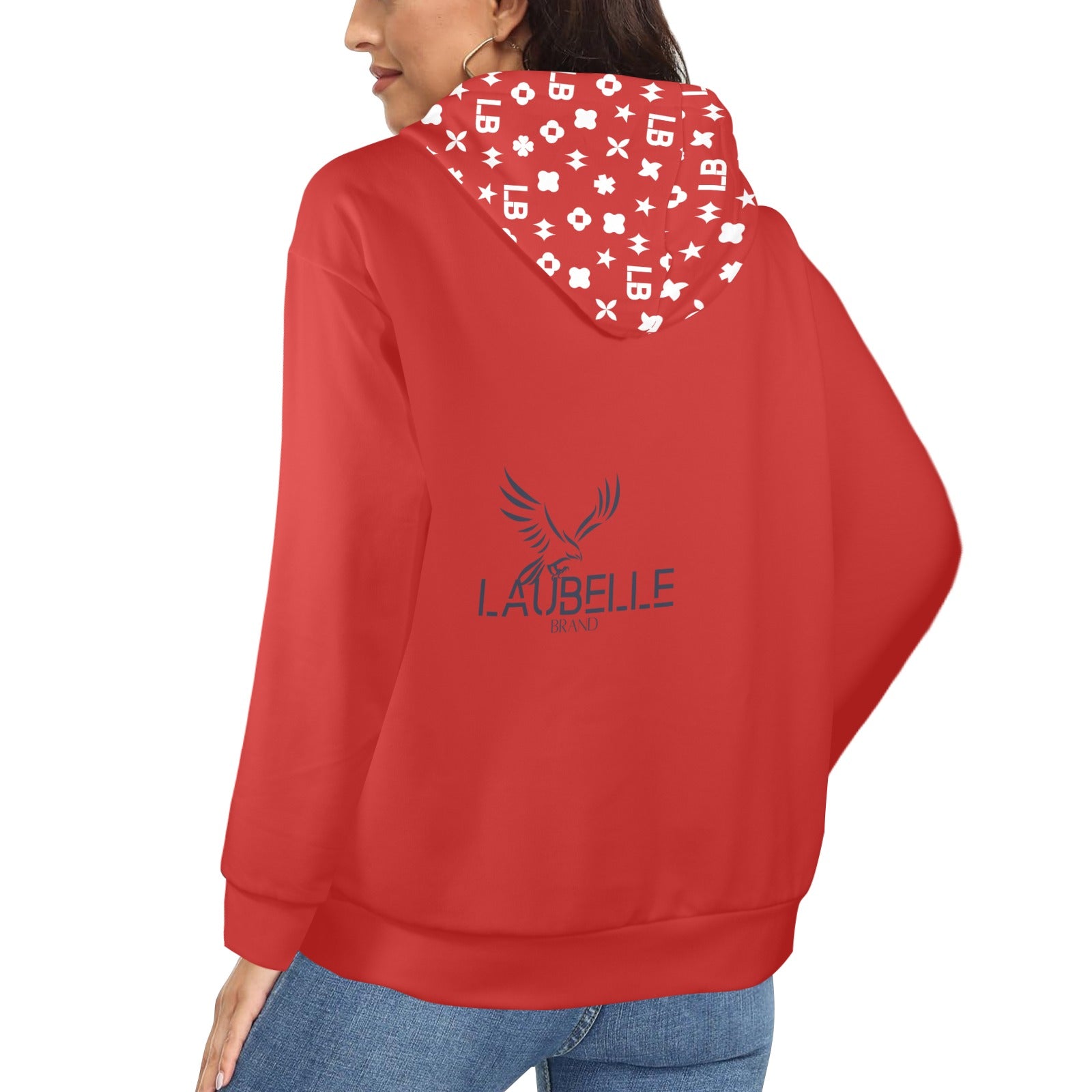 LauBelle - Women's Fleece Full-Zip Hoodie - Red - LauBelle Brand