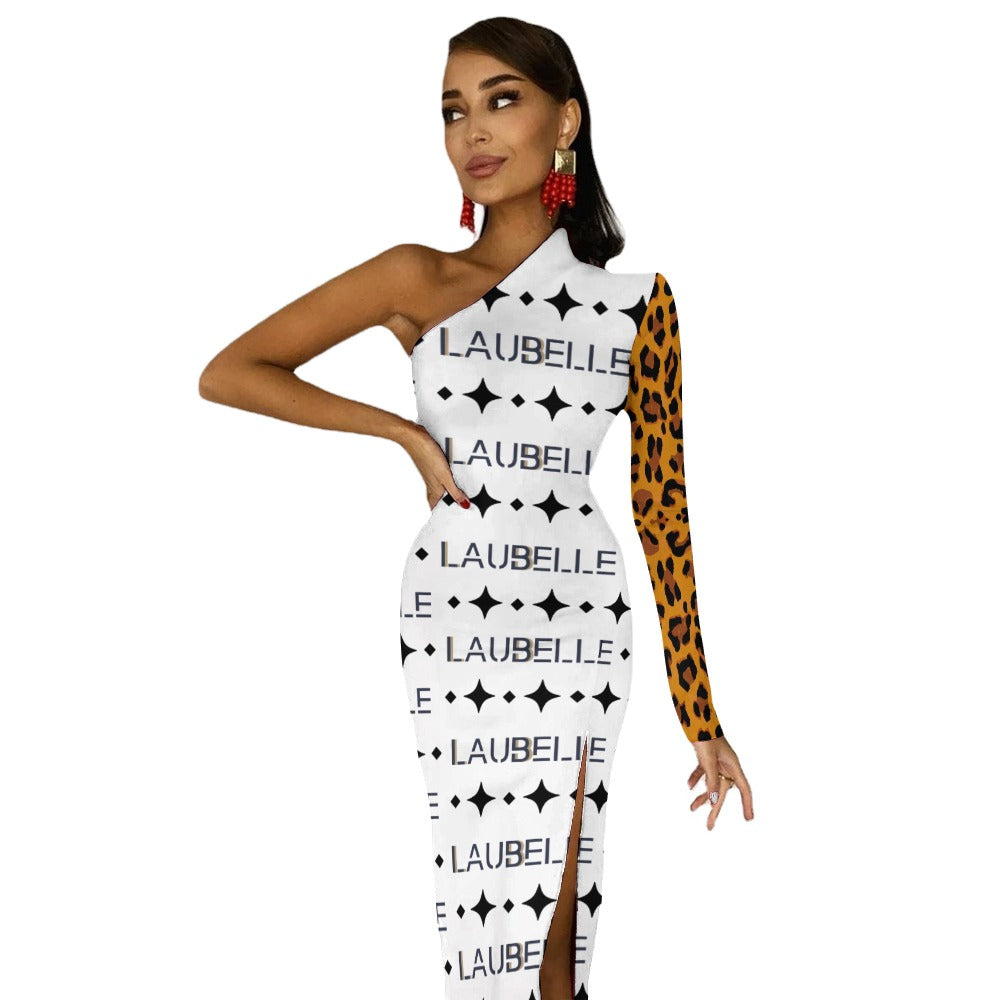 LauBelle - Half Sleeve Slit Dress - White - LauBelle Brand