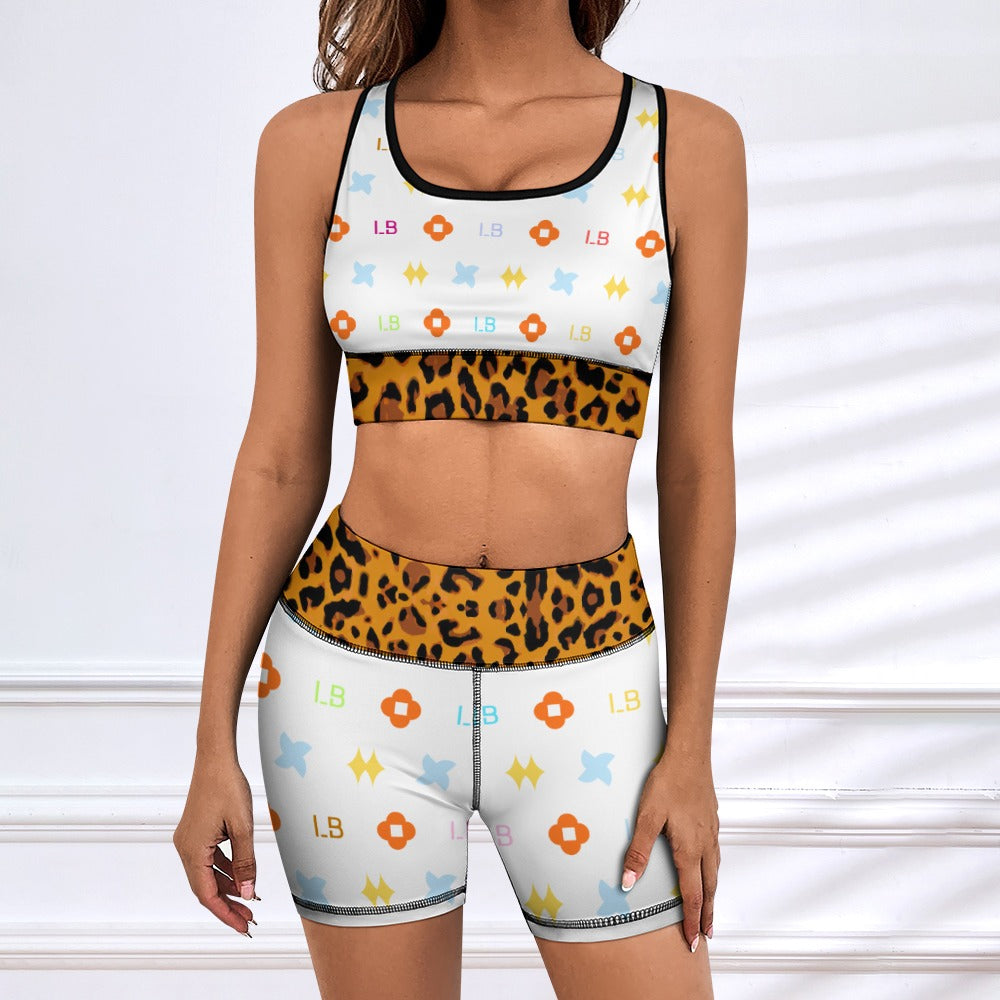 LauBelle Womens Activewear Yoga Shorts & Sports Top Set