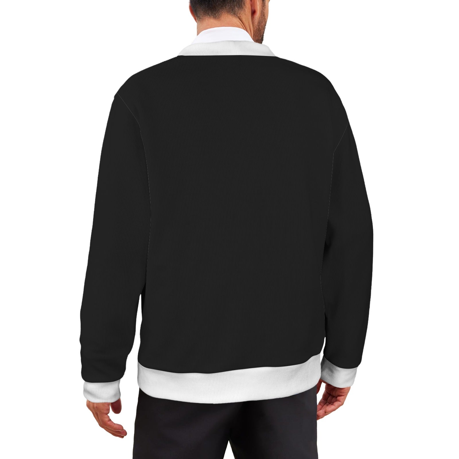 LauBelle Mens Tailored V-Neck Button-Up Cardigan