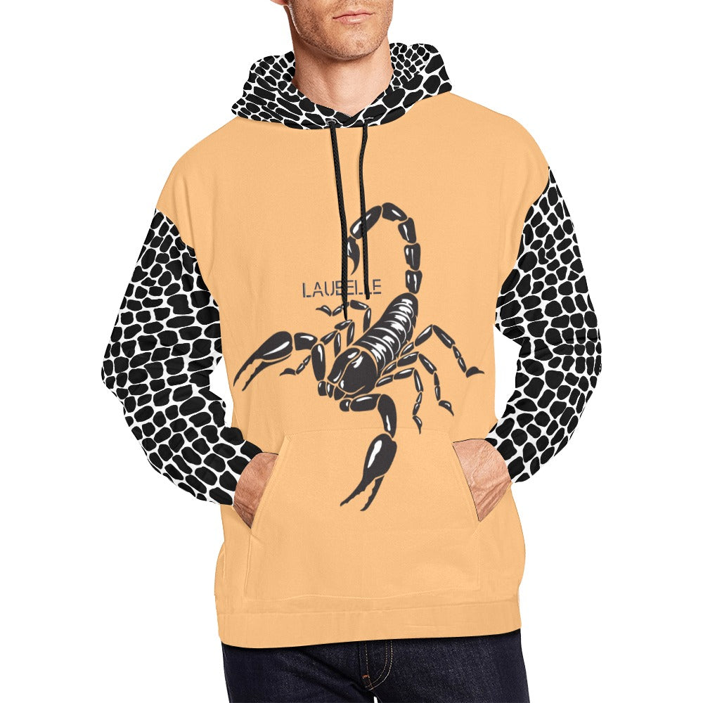 LauBelle Mens All-Over Graphic Print Heavyweight Hoodie