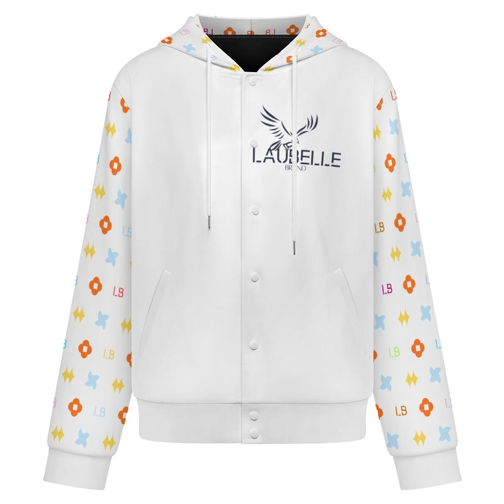 LauBelle Sport Athletic Hooded Baseball Varsity Jacket for her
