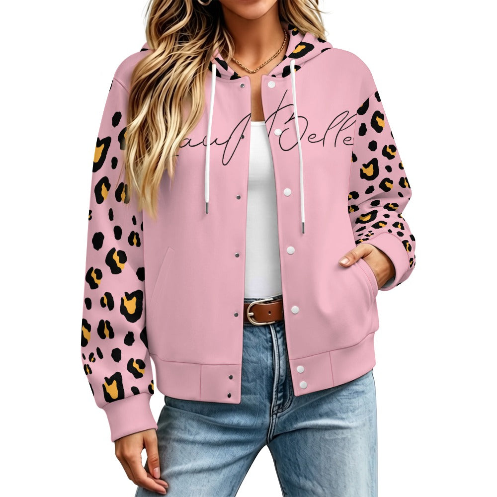 LauBelle Sport Athletic Hooded Baseball Varsity Jacket for her