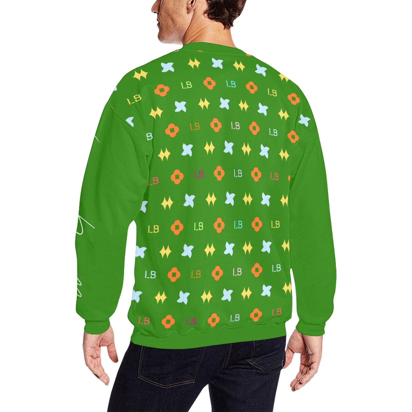 LauBelle Mens Graphic Print Crewneck Sweatshirt