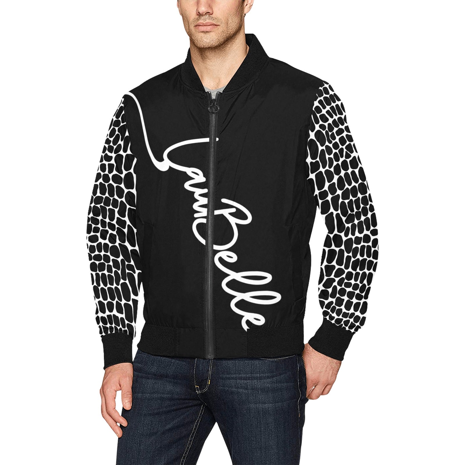 LauBelle Mens Heavyweight Zip-Up Bomber Jacket