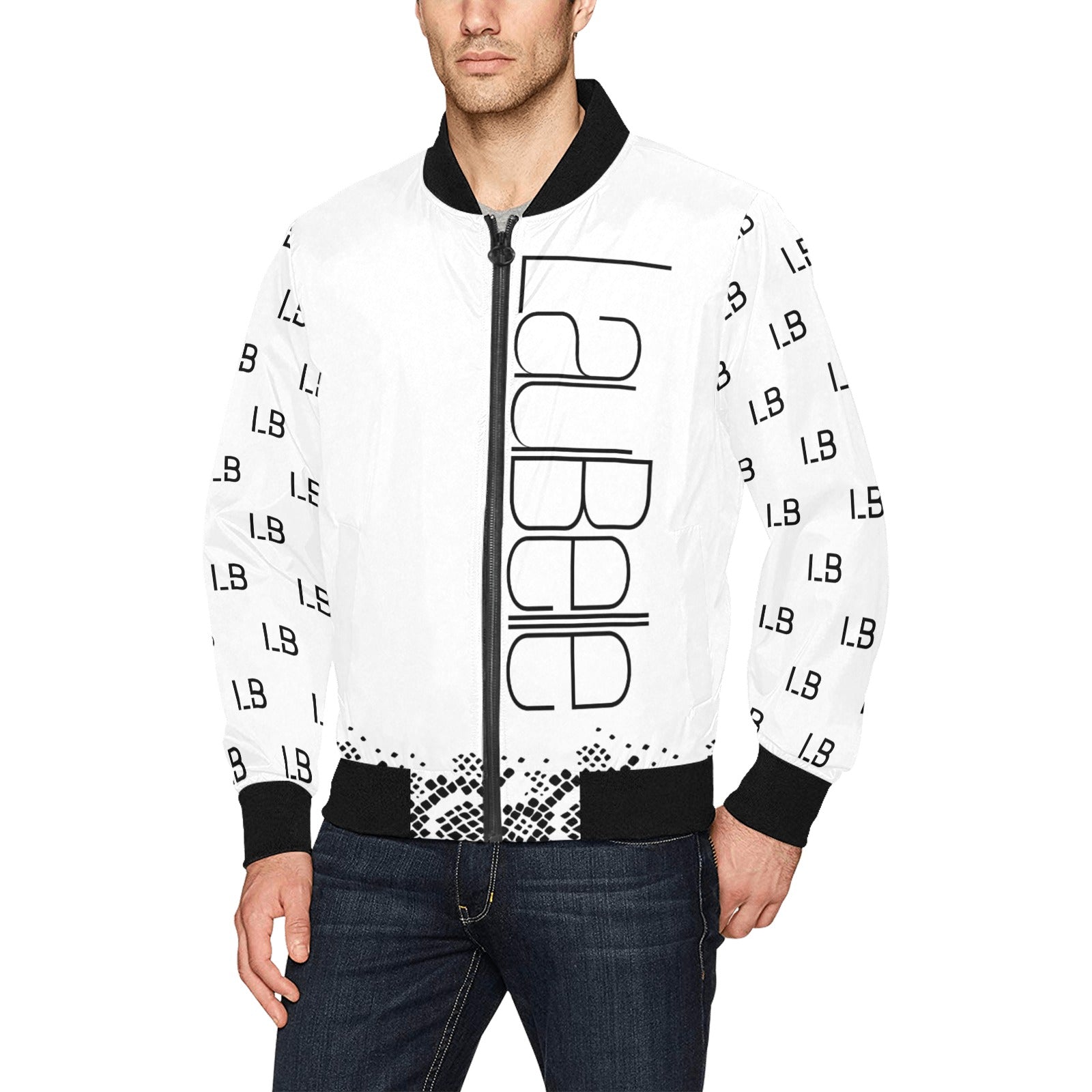 LauBelle Mens Heavyweight Zip-Up Bomber Jacket