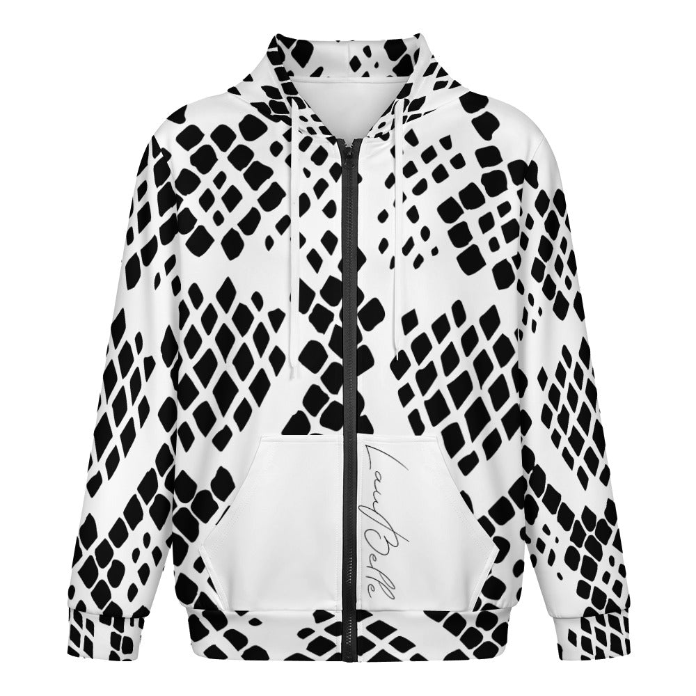 LauBelle Mens Athletic Full-Zip Hoodie with Side Pockets