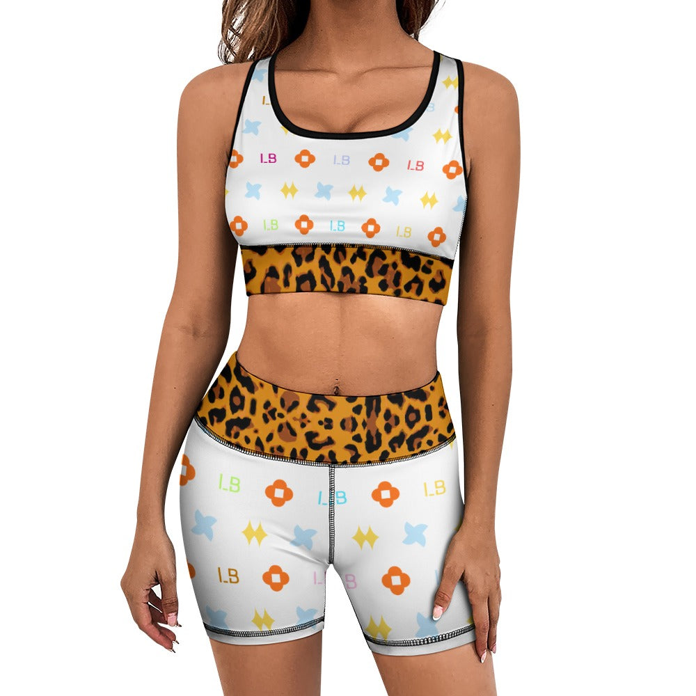LauBelle Womens Activewear Yoga Shorts & Sports Top Set